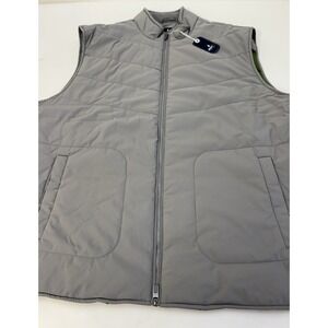 NWT johnnie-O Fairhaven Quilted Full Zip Golf Vest Fossil Gray LARGE $228